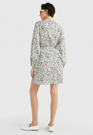 Tommy Hilfiger COASTAL FLORAL PRINT MINI  Shirt dress coastal floral ditsy spring lime COASTAL FLORAL PRINT MINI Платье-рубашка прибрежный цветочный дитси весенний лайм