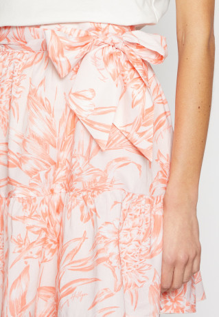 Tommy Hilfiger VOILE PRINTED KNEE SKIRT Mini skirt pineapple island/sunset peach ЮБКА ДО КОЛЕНА С ПРИНТОМ Мини-юбка ананасовый остров/персиковый закат