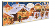 Lindt 2025 Adventskalender 250g 3STK, Адвент-календарь большой "Рождественская ярмарка", 24 сладких сюрприза, 75см х 25см, 250 грамм x 3 штуки