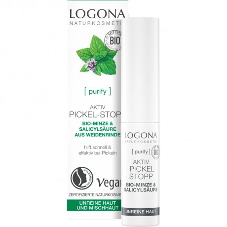 Logona Aktiv Pickel-Stopp Bio-Minze & Salicylsaure aus der Weidenrinde  Active Pimple Stop Органическая мята и салициловая кислота из коры ивы