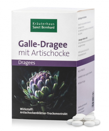 Krauterhaus Sanct Bernhardt Bile-Dragee with Artichoke 150 Dragees, Драже с артишоком для облегчения проблем с пищеварением, 150 шт