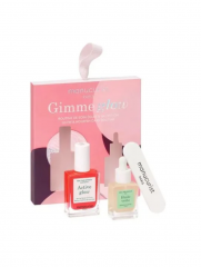 Manucurist Gimme set Оrnament, Набор для ухода за ногтями для женщин (Франция), Gimme Glow Active Raspberry + Green Oil + мини-пилка, 3 предмета, укрепление и сияние ногтей