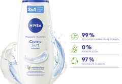NIVEA Pflegedusche Creme Soft, 750 ml (3x250 ml), Нивеа Крем гель для душа с миндальным маслом, витамины C и E, набор, 750 мл