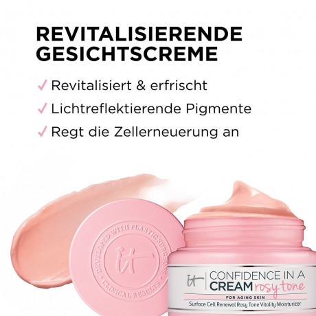 IT Cosmetics Confidence in a Cream Rosy Tone Gesichtscreme  Confidence in a Cream Розовый тональный крем для лица