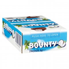 Bounty (Баунти) SchokoRiegel Шоколадные батончики с молочным шоколадом 36% и кокосом, Упаковка 24 шт. x 57 г