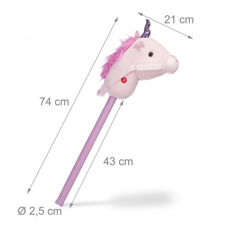 relaxdays Steckenpferd Einhorn mit Sound Хобби лошадь единорог со звуком