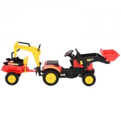 HOMCOM Tretbagger mit Frontlader Педальный экскаватор с фронтальным погрузчиком