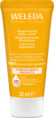 WELEDA Regenerierende Bodylotion, 20 ml, Восстанавливающий лосьон для тела с облепихой, арганой и витамином C, дорожный формат, 20 мл