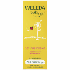 WELEDA baby CALENDULA Gesichtscreme, 50 ml, Детский крем для лица с календулой и миндальным маслом для чувствительной кожи, 50 мл