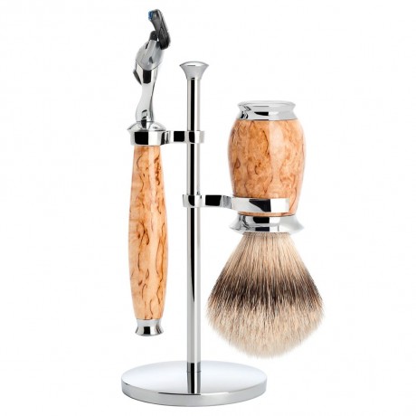 Muhle PURIST 3-tlg. Rasierset Silberspitz Dachszupf Rasierkopf Mach3 ПУРИСТ 3 шт. Бритвенный набор с бритвенной головкой Silvertip Badger Mach3