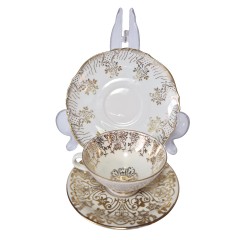 Porzellanfabrik Gareis, Kühnl & Co (GKC), ГКС Фарфоровое чайное трио с позолотой, Германия 1960г.