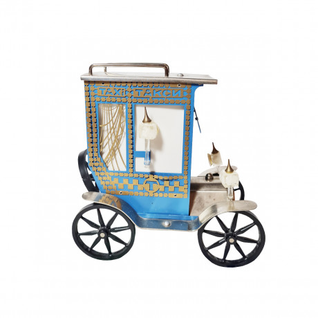 OTK Винтажная настольная лампа в форме синего автомобиля, 15см х 16см, Россия, 1950-60гг.