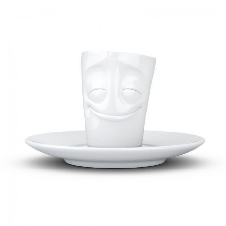 Fiftyeight Products TV Tassen Espressotasse weiss vergnugt 80 ml TV cups чашка для эспрессо белая happy 80 мл