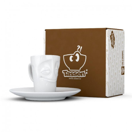 Fiftyeight Products TV Tassen Espressotasse weiss vergnugt 80 ml TV cups чашка для эспрессо белая happy 80 мл