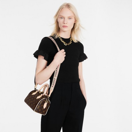 Louis Vuitton Кожаная сумка SPEEDY 20 с ремнем через плечо
