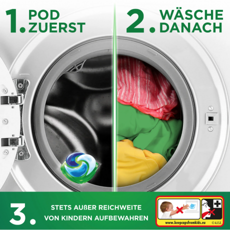 Ariel All-in-1 Colorwaschmittel Flussig Pods 15WL, Капсулы для стирки цветного белья 15шт