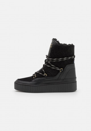 Tommy Hilfiger MONOGRAM Lace-up ankle boots black MONOGRAM Ботильоны на шнуровке черный