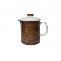 Чайник винтажный Bauscher Weiden Bavaria в коричнево-черно-белых тонах, ручная работа, 18 x 18 см, Германия, 1960-70гг.