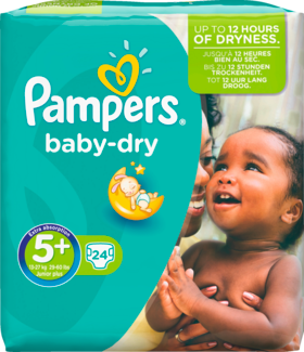 Pampers Baby-Dry Подгузники Размер 5+ Юниор plus 13-27 kg, 24 шт