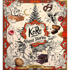 KoRo Advent Stories Classic Edition Adventskalender 2026, 23 Lebensmittel, Socken und 1154 g, KoRo Адвент-календарь Advent Stories Classic Edition 2026, 23 пищевых продукта общей массой 1154 г и носки