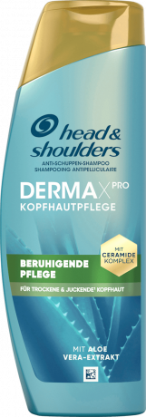 head&shoulders Shampoo Derma x Pro Beruhigende Pflege, 250 ml, Head & Shoulders шампунь против перхоти DermaXPro Beruhigende Pflege с алоэ вера, церамидами и пироктоном оламином для сухой зудящей кожи головы, 250 мл