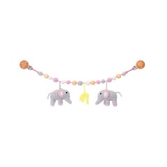 SindiBaba® Kinderwagenkette Elefant JUMBO gehakelt mit Rasseln Коляска-цепочка слон ДЖАМБО связана крючком с погремушками