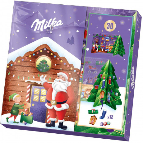 Milka 3D Bastel Adventskalender, Milka 3D Bastel творческий адвент-календарь 2026 с 25 шоколадными сюрпризами, 163 г