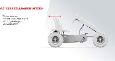 BERG Elektrisch Go-Kart mit XXL-Rahmen Race GTS Grau ab 6 Jahren Электрический картинг с рамой XXL Race GTS Grey с 6 лет