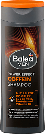 Balea MEN Shampoo Power Effect Coffein, 250 ml, Шампунь Power Effect с кофеином для укрепляющего ухода за волосами, 250 мл