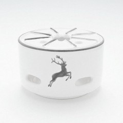 Gmundner Keramik Gmundner Keramik Grauer Hirsch Stovchen / Teewarmer Glatt d: 14 cm / h: 8,7 cm Gmundner Ceramics Grey Подогреватель оленя / Подогреватель чая Гладкий d: 14 см / высота: 8,7 см