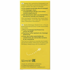 WELEDA BABY Baeuchlein-Massageoel, 50 ml, Детское масло для массажа животика с миндальным маслом, майораном, ромашкой и кардамоном, 50 мл