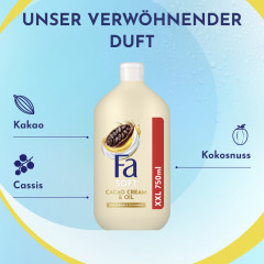 Fa Cacao Cream &amp; Oil Duschgel 750 ml, Крем-гель для душа FA Cacao Cream &amp; Oil с маслами и ароматом какао, 750 мл