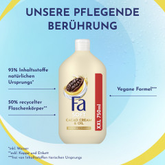 Fa Cacao Cream &amp; Oil Duschgel 750 ml, Крем-гель для душа FA Cacao Cream &amp; Oil с маслами и ароматом какао, 750 мл