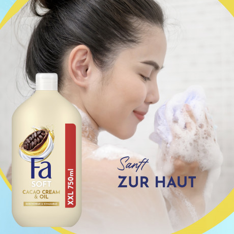 Fa Cacao Cream & Oil Duschgel 750 ml, Крем-гель для душа FA Cacao Cream & Oil с маслами и ароматом какао, 750 мл