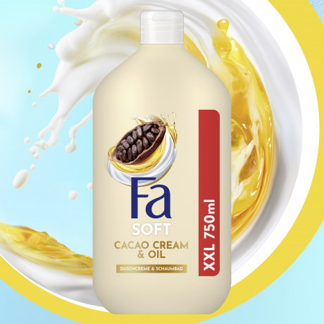 Fa Cacao Cream & Oil Duschgel 750 ml, Крем-гель для душа FA Cacao Cream & Oil с маслами и ароматом какао, 750 мл