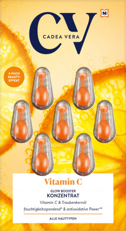CV Vitamin C Glow Booster Konzentrat 7 Stk., Косметический концентрат Vitamin C Glow Booster в капсулах, 7 шт.