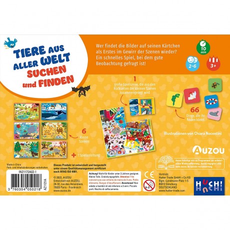AUZOU Tiere aus aller Welt suchen und finden Ищите и находите животных со всего мира