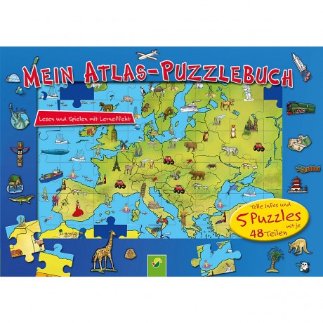 Schwager  Steinlein Verlag Mein Atlas-Puzzlebuch fur Kinder ab 6 Jahren Книга-пазл Мой атлас для детей от 6 лет