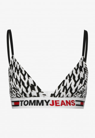 Tommy Hilfiger TRIANGLE PRINT Triangle bra tj spell out black TRIANGLE PRINT Бюстгальтер с треугольными чашечками tj произнести черный