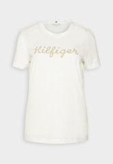 Tommy Hilfiger Print T-shirt ecru футболка с принтом экрю