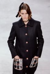 CHANEL Кашемировое Пальто с карманами, темно-синее