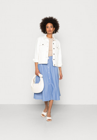 Tommy Hilfiger STRIPE MIDI PULL ON SKIRT A-line skirt blue ЮБКА МИДИ С ПОЛОСКАМИ Юбка А-силуэта синий