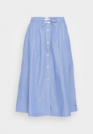 Tommy Hilfiger STRIPE MIDI PULL ON SKIRT A-line skirt blue ЮБКА МИДИ С ПОЛОСКАМИ Юбка А-силуэта синий