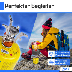 ZMC ZMC Gaskocher Mini Outdoor Campingkocher 3200W, (Butan Gas Kartusche Piezozundung Kochfeld), Camping Gas Kocher Stove Herd Kartuschenkocher Faltbar Butangas  Газовая плита ZMC Мини уличная походная плита 3200 Вт (бутановый газовый картридж с пьезоэлек