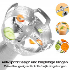 iceagle iceagle Stabmixer 1000W Purierstab Edelstahl, 6 variable Geschwindigkeiten  Turbo, 1000,00 W, 0.5L Ruhrbecher, 0.6L Zerkleinerer, Schneebesen und Milchaufschaumer  Ручной блендер Iceagle, стержень Purier, 1000 Вт, нержавеющая сталь, 6 регулируемых