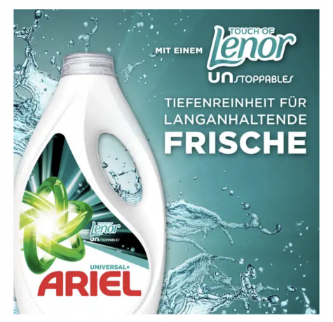 Ariel Vollwaschmittel Flussig Touch of Unstoppables 80WL, Гель для стирки с ароматом Lenor Unstoppables, 80 загрузок 
