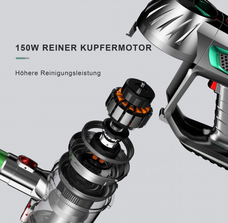 Tisoutec Tisoutec Akku-Stielstaubsauger Akku-Hand-und Stielstaubsauger,Akku Staubsauger, Staubsauger Kabellos, os,Akkusauger,mit Waschbarer HEPA-Filter,Autostaubsauger  Беспроводной ручной пылесос Tisoutec, беспроводной ручной и ручной пылесос, беспроводн