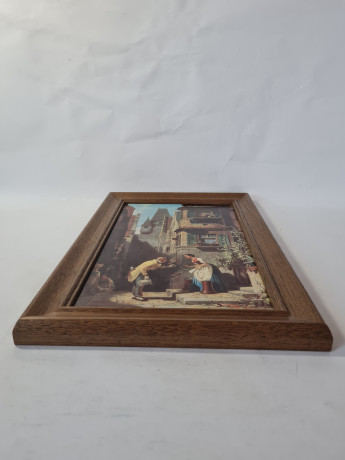 Картина винтажная "Жених" Spitzweg, деревянная рама, 24 x 37 см, Германия, 1960-70гг.