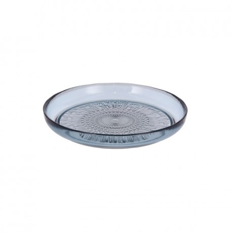 Bitz Bitz Kusintha - Glas blue Teller d: 18 cm / h: 2,5 cm Bitz Kusintha - Тарелка стеклянная синяя д: 18 см / в: 2,5 см