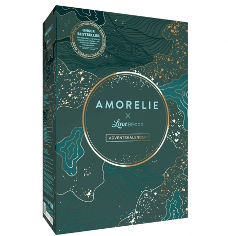 AMORELIE x Lovebox Adventskalender 2026 fuer Paare, 24 Ueberraschungen, AMORELIE x Lovebox Эротический адвент-календарь 2026 для пар с товарами для чувственных экспериментов и цифровыми материалами, 24 сюрприза